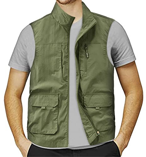 RUMAOZIA Ärmellose Weste Herren Sommer Anglerweste Outdoor Weste Freizeit Jagdwesten Combat Sommerweste Dünne Weste Outdoor Angelweste Trekking Wanderweste Safari Retro Multifunktionsweste