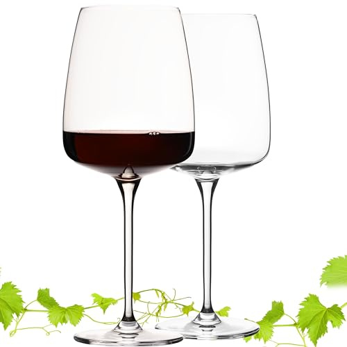 IMPERIAL glass Große eckige Rotweingläser 600ml Set 2-Teilig 'Milano' Burgundergläser aus Crystalline Glas Spülmaschinenfest