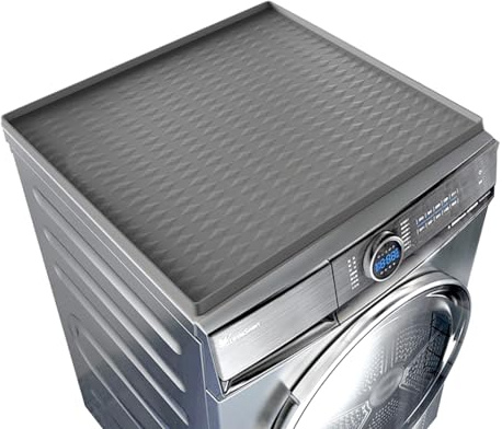 60x60zm Silikon Waschmaschinenbezug, Universal Mehrzweck Waschmaschinenauflage, Rutschfest Kratzbeständig Und Wasserdicht Waschmaschinenabdeckung Für Waschmaschine Trockner (dunkles Grau)
