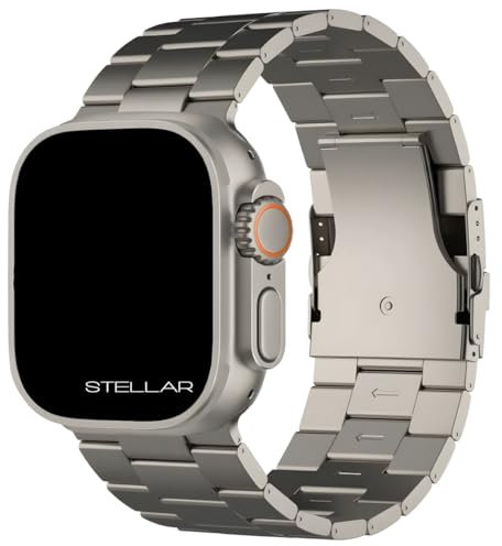 Stellar Premium Titan Armband für Apple Watch Ultra 2 Armband Titan für Apple Watch Armband mit Sicherheitsschließe für Ultra 3 (46mm I 49mm)
