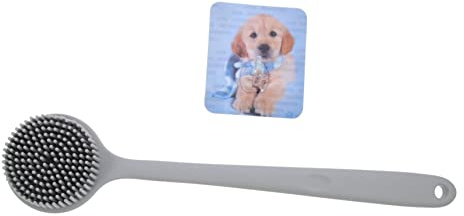 BELLIFFY Spazzola Da Doccia Silicone Con Manico Lungo Spazzola Per Schiena e Resistente Accessorio Per Pulizia e Massaggio Corpo Silicone Per Bagno Facile Da Riporre Con Gancio