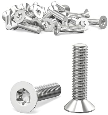 ORTAVA 20 Stück Senkkopfschrauben M4 x 16 mm, M4 Schrauben Torx A2 V2A | Edelstahlschrauben Vollgewinde ISO 14581 / DIN 965 für Maschinen, Geräte und Möbel