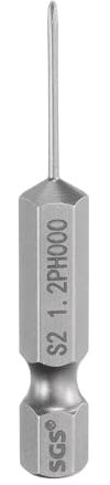 QUARKZMAN #000 Embout de Tournevis Cruciforme Phillips Ph000 1/4 Tige Hexagonale 2 (50mm) Long en Acier S2 Magnétique de Qualité Industrielle pour Visseuse Électrique 0.047 (1.2mm) Tige