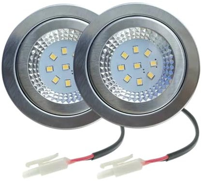 eufeifeiegds 2-Piece 12V 230V 68mm Cooker Range Hood Light Bulb 1.5W LED Shelf Undercabinet Closet Smoke Ventilator Extractor Light Bulb LED wefeiegds(Warm White 3000K,Input 230V AC)