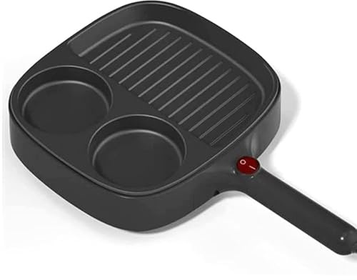 Breakfast Maker Station - Padella multiuso 3 in 1 antiaderente per muffin, panini, hamburger, bistecche e pancake