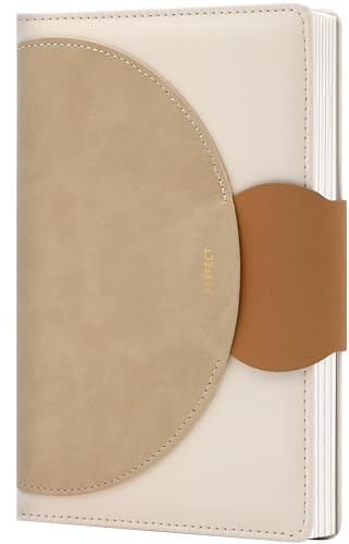 CAGIE Notizbuch Leder A5 Tagebuch für Erwachsene Hardcover Notebook | Liniert Journal Buch, 100 GSM Dickes Papier, Diary mit Schnallenverschluss, Notizbücher Aesthetic für Arbeit Büro, Braun