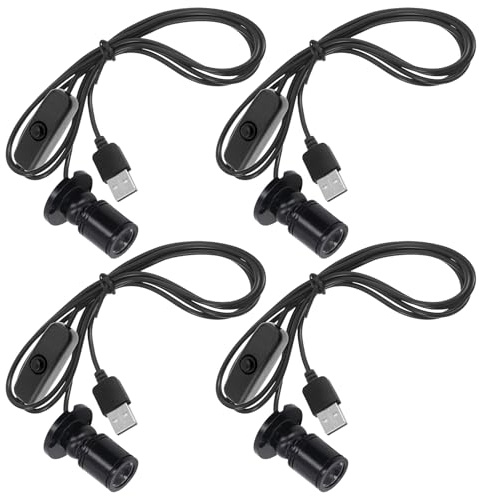 GOMETY 4 mini LED-strålkastare, LED-spotlampor, liten aluminiumsstråkastare med roterande ljushuvud, liten inbyggd stråkastare, justerbar stråkastare för veranda, skåp för smycken