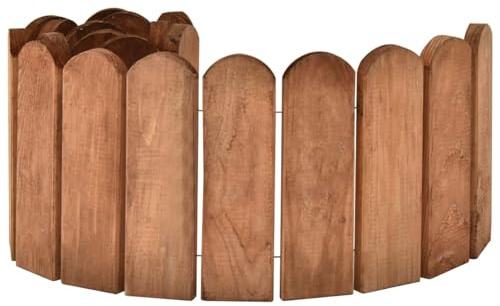 Vopese Ribete de jardín de pino impregnado – Borde flexible para césped, 120 x 20 x 1,5 cm, para parterres y caminos Model49106