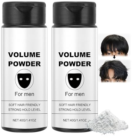 Texturpuder für Männer, 2PCS Farbloses Stylingpuder, Haarpuder Matte Effekt, Starker Hal Texture Powder, Hair Styling Powder für Verleiht Sofort Textur & Volumen, Natürliche Formel, Aller Haartypen
