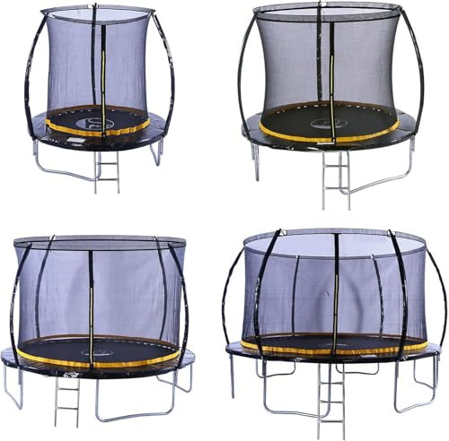 Kanga Trampoline Outdoor Round Inc Safety Enclosure Net, Ladder & Anchor Kit (Curved Shape) 10FT
