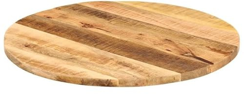 Eleganz Tablero redondo de 90 x 2,5 cm de diámetro, madera de mango maciza con acabado natural, tablero robusto y duradero para cocina, salón o jardín