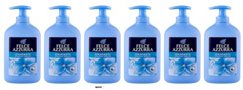 Felce Azzurra Sapone Liquido Muschio Bianco, White Musk, Ideale per Mani e Viso, Confezione da 6 Pezzi + Italy Shop Portachiavi Gratis