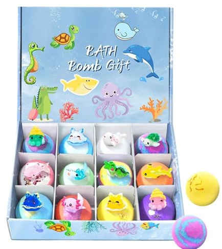 Kids Shower Balls Set - Bath Balls With Toys, Bath Ball For Kids, Underwater 12 Pieces Sea Animal Gadget, Ball Toys Set For Boys Girls Preschoolers Pool Beach Home Travel Water Park