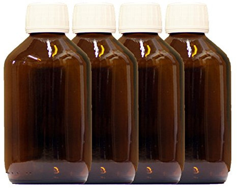 NaturGut Set aus 4 Braunglas-Apothekerflaschen – 500 ml Fassungsvermögen mit weißem PP28 Originalitätsverschluss – Ideal zur Aufbewahrung von Flüssigkeiten, Ölen und Laborbedarf