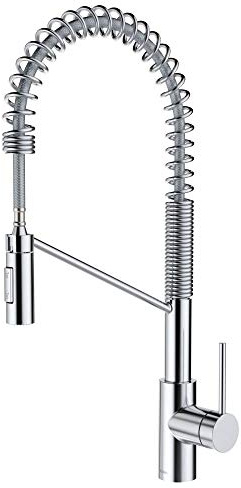 KRAUS Oletto Commercial Style Single Handle Pull Down Kitchen Faucet with QuickDock Top Mount Installation Assembly in Chrome, KPF-2631CH