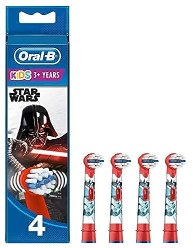 Oral-B Äkta Kids Stages Star Wars ersättande röda tandborsthuvuden, påfyllningar för elektrisk tandborste, lämplig för barn i åldrarna 3-6 år