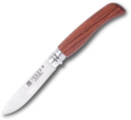 Joker Taschenmesser mit Bubingaholzgriff NB23, drehbare Sicherheitsferrule, 420 Edelstahlklinge 8 cm, Angelgerät, Jagd, Camping und Wandern.