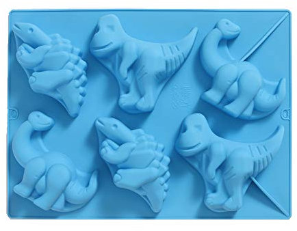 JasCherry - Molde de silicona para hornear, moldes de caramelo y chocolate, molde de silicona para hornear, dinosaurio de dibujos animados para el día de los niños, jalea, galletas, pastel de queso,