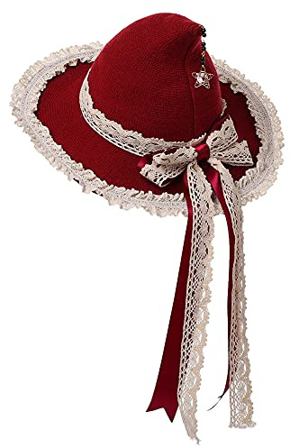 COSDREAMER Damen Hexenhut Wolle Strickmütze für Halloween Weihnachten Kostüm Party