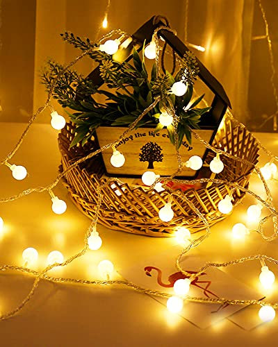EvaStary LED-Glühbirnenkette, 6M 40 LED-Lichterkette, Lichterkugel, warmweiß, wasserdicht, USB-betrieben, dekorative Lichter für Garten, Schlafzimmer, Balkon, Party, Terrasse