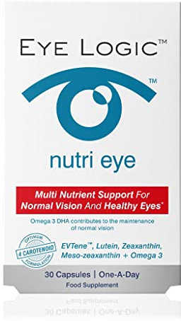 Eye logic Nutri Eye | Supports Macular & General Eye Health | High Levels of Macular Carotenoids | Omega 3, Vitamin C, Zinc, Copper, B Vitamins and Grape Seed | One A Day | 30 Capsules