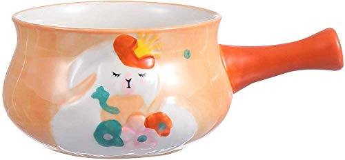 TSTSM Ceramic Milk Pot Mini Onion Soup Bowls French Soup Bowl Porcelain Bowl Bowl Saucepan with Handles for Soup Chili Beef Salad Noodles Baking 17.5cm-A