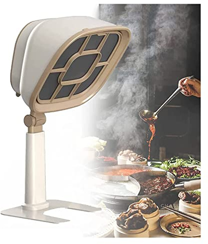 Desktop Cooker Hood, 66 ° Angle Adjustable, 6-Segment Height Adjustment, Easy To Clean, 3200 RPM Range ​Hood for Home, Kitchen, Hot Pot, BBQ (Color : White)