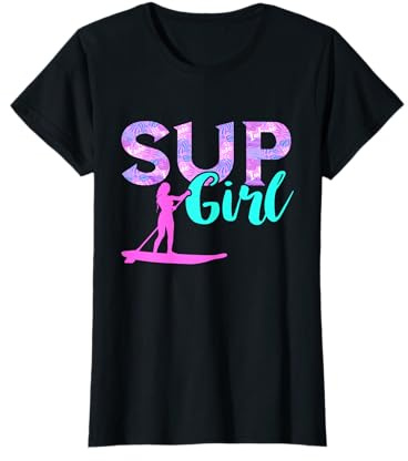 SUP Surfer Abstract Girl Stand Up Paddle Board Water Sports T-Shirt