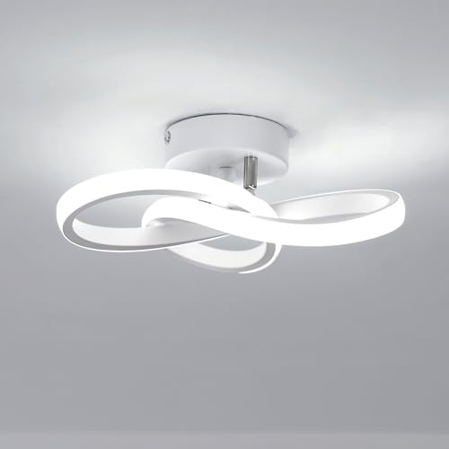 Toolight LED Deckenleuchte, 22W 2500LM Moderne Deckenlampe aus Aluminium, 25cm Kleine LED Leuchte für Flur Balkon Schlafzimmer Arbeitszimmer Wohnzimmer, 6500K Kaltweiß, Weiß