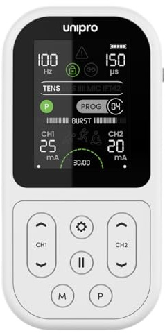 TensCare Unipro - Appareil de Multithérapie et de Rééducation. TENS, EMS, IFT et Microcourant. Un Contrôle Ultime pour le Soulagement de la Douleur, le Renforcement Musculaire et la Physiothérapie.