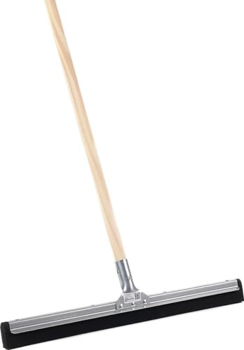 Synx Tools 60cm Bodenabzieher mit Stiel 150cm - Bodenwischer - Abzieher/Mopps - Schwarz - Bodenmopp/Bodenreiniger -Holzstahl 150cm