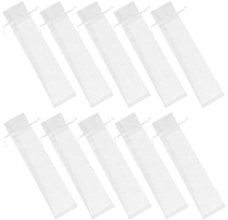 Sacchetti in Organza Bianca Coulisse, 10 Pezzi per Ventaglio Pieghevole | Bracciali e Piccoli Regali, Uso per Nozze e Uscite, Stile Classico, Leggeri e Resistenti