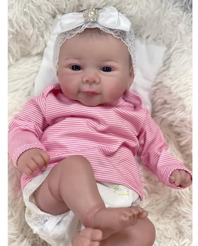 Lonian Reborn Dolls 19 Zoll realistische Neugeborene Babypuppe mit weichem Körper, Babypuppen, die echt Aussehen, mit Schnuller (Juliette)