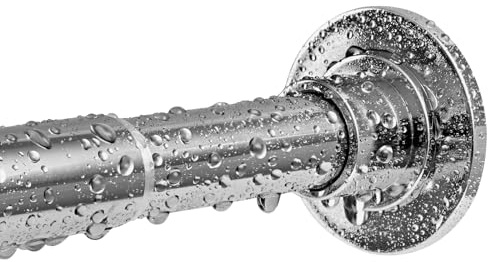 Duschdraperistång utan borrning ingen rost, halkfri, 74–231 cm justerbar duschdraperistång duschstång silver för badrum, fönster eller dörrar