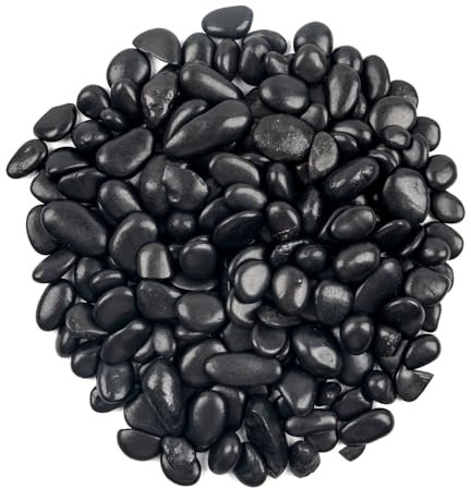 Flusskiesel und Ziersteine - Polierte Schwarze Steine für Basteln, Vasen Deko und Garten - Landschaftsbau (ca. 1.8kg, 2-3cm)