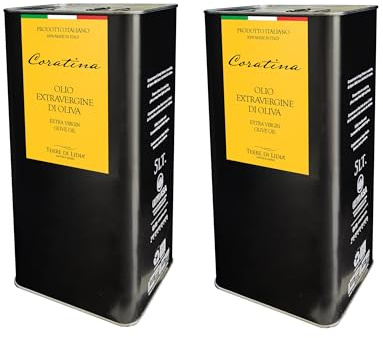 Terre di Lidia - Olio extravergine di oliva - 2 Latte da 5 L (10 L) - Filiera corta, Campagna 2025/2026, Estratto a freddo - Varietà Coratina, Gusto Intenso - Produzione 100% italiana
