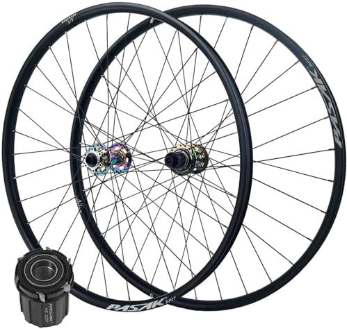KLYso Aluminiumlegierung 4 Abgedichtete Lager Scheibenbremse Fahrradrad 8-12 Geschwindigkeit 32H Felge Mountainbike Laufradsatz 26/27.5/29 Zoll Vorder-/Hinterrad(100 * 142MM,26 inch)
