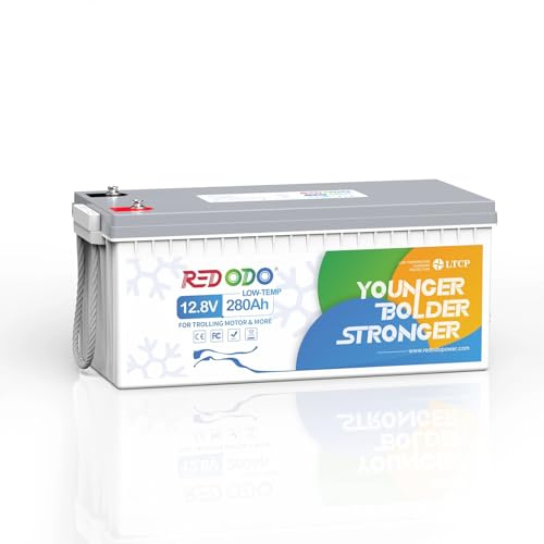 Redodo 12V 280Ah Batteria LiFePO4 con Basse Temperature per Camper | BMS 200A, 3584Wh, IP65 Impermeabile, 4000 Cicli, 10 Anni di Durata Adatta Anche per Furgoni, Barche, Accumulo Domestico