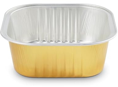 Namzi 100pcs Mini Aluminum Foil Cupcake Baking Cups Disposable Mini Cake Containers Flan Molds for Pudding, Souffle, Party, Wedding (Gold)
