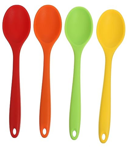 TOPBATHY 4piezas Cucharas Sopera De Silicona Cucharas Para Cocina Diseño Simple Mango Ergonómico