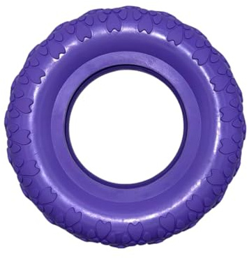 Riolino Kauring für Hunde aus Naturkautschuk – Befüllbares Kauspielzeug in Reifenoptik – Robust & zahnfreundlich für Starke Kauer – Hundespielzeug Kaureifen – Farbe Velvet