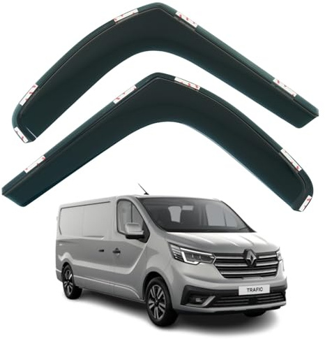 2pcs Wind & Rain Deflectors for RENAULT TRAFIC 2014 to 2026, Fits VAUXHALL VIVARO B 2014 to 2018 Models, NISSAN NV300 2014 to 2021, Fiat Talento 2016 to 2020. Rain Guards Window Visors.