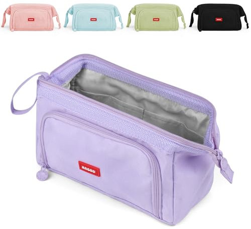 Mamowla Federmäppchen Groß Junge, Super terbar Mäppchen Mädchen Teenager mit Kapazität Für Kinder Studenten Erwachsene Federtasche,Hellviolett