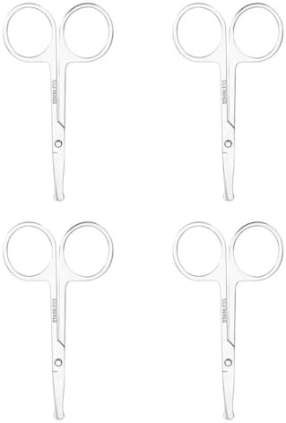 minkissy 4 Pz Forbici Per Del Naso Strumento Per Modellare La Barba Forbici Da Barba Forbici Facciali Kit Di Toelettatura Per Strumenti Di Pedicure Silver Acciaio Inossidabile