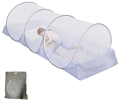 REDKNOT Faltbares Moskitonetz 190x 90x 90cm Pop-up Faltbares Moskitonetz Schnell und Tragbar Campingzelt Verdicktes Bettzelt mit Reißverschluss für Bett, Etagenbetten, Reisen, Outdoor Campin, Hotels