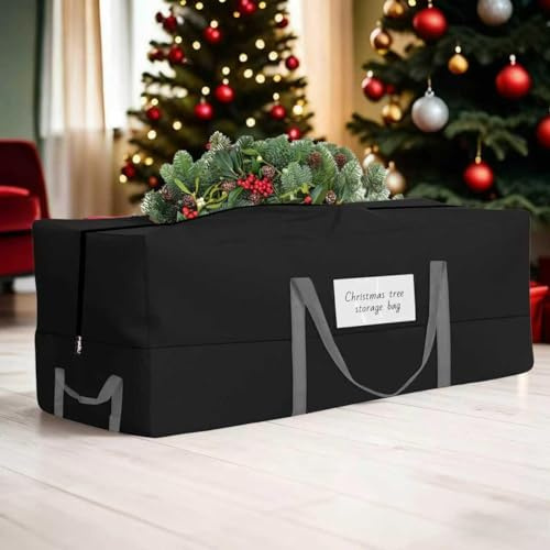 Christmas Tree Storage Bag, Fits Up 8 Ft Tall Artificial Trees, Heavy-Duty 600D Oxford Tree Bag with Reinforced Handles Zipper Clear Pocket, Storage Bags for Moving Items, Clothing, Outdoor, Bedding