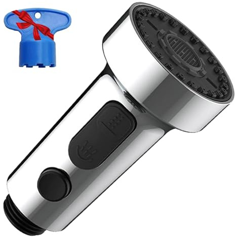 3 Modes Robinet Cuisine Douchette Tête Remplacement, Extractible Douchette Evier Cuisine, Mousseur pour Robinet Evier Cuisine, Tête Douche Remplacement pour Rétractable Mitigeur Lavabo Cuisine G1/2