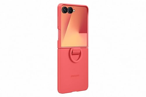 Samsung Silicone Case with Ring Custodia pieghevole in silicone con anello per Galaxy Z Flip7, Red