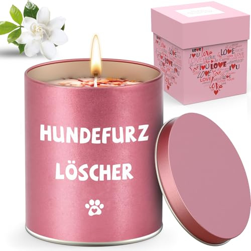 Weihnachtsgeschenke für Frauen,9OZ Duftkerzen,Geschenke für Frauen Mama | Nikolaus Geschenke für Hundeliebhaber,Dose-Kerze mit Gardenienduft,Weihnachtsgeschenke