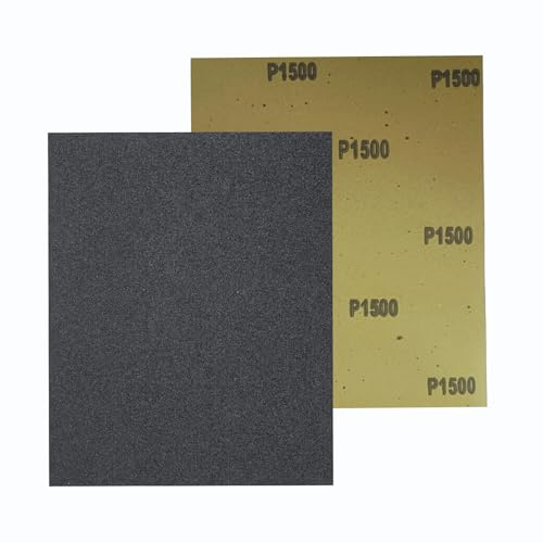 30 Piezas Papel Lijas en Húmedo y en Seco 230x280mm Hojas de Lija Grano 1500 Discos de Lijado para coche, muebles de madera, metal, piedra, pintura, cristal